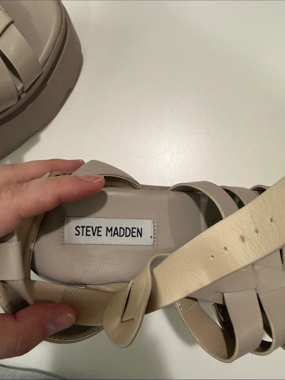 Steve Madden Platform Fisherman Sandals in Taupe